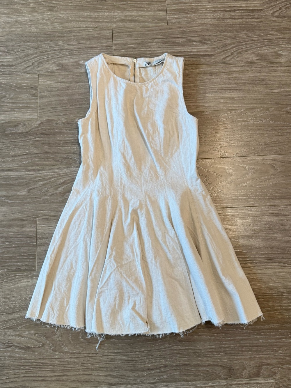 Zara Cream Jean Skater Dress